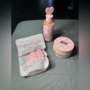 3 New Alice in Wonderland Themed Bath Bundle NWT Coconut Rose